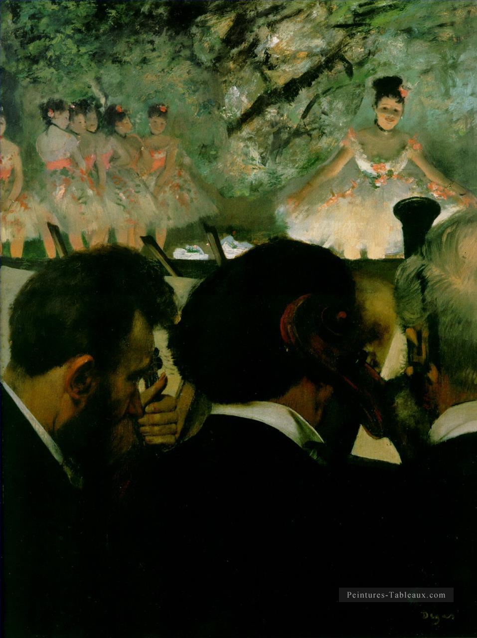 musiciens dans l’orchestre 1872 Edgar Degas Peintures à l'huile